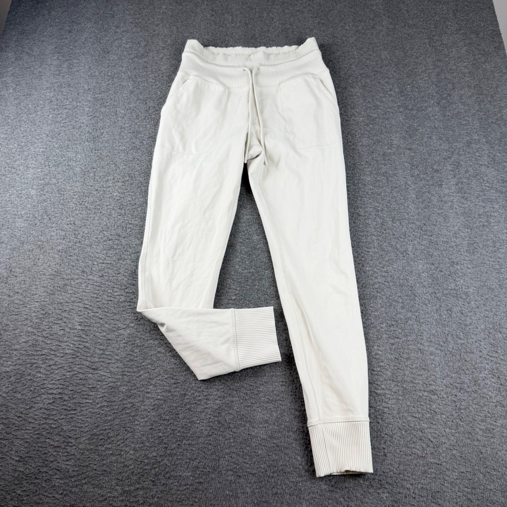 Avalanche Joggers Women's Large Cream Ribbed Waist Drawstring Outdoor Sweatpants